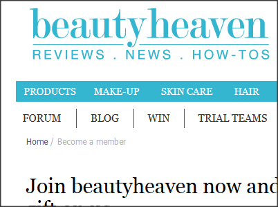 Join beautyheaven now and receive a free gift