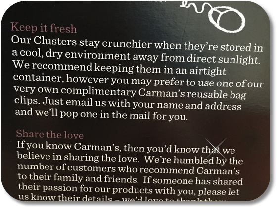 Email Carmans for a Free Reusable Bag Clip