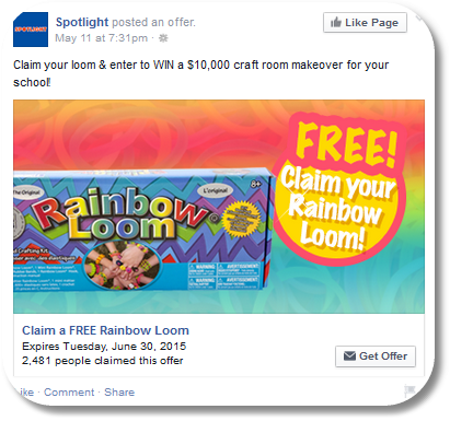 Spotlight – Claim Your Free Rainbow Loom Instore