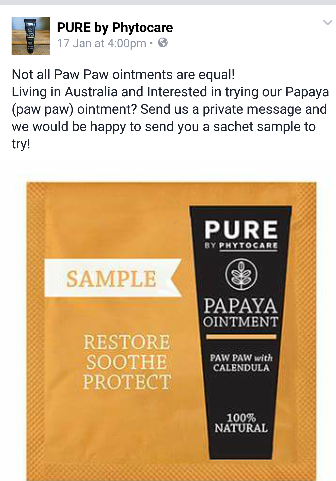 Free Pure Papaya Ointment Sample