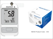 Free Rightest Blood Glucose Meter with 10 Sample Test Strips Delivered (NDSS Number Required)